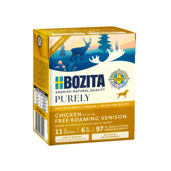 BOZITA Purely Dog paté s kuracím a divinou GF 370 g